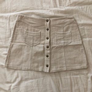 Boutique Khaki Corduroy Skirt